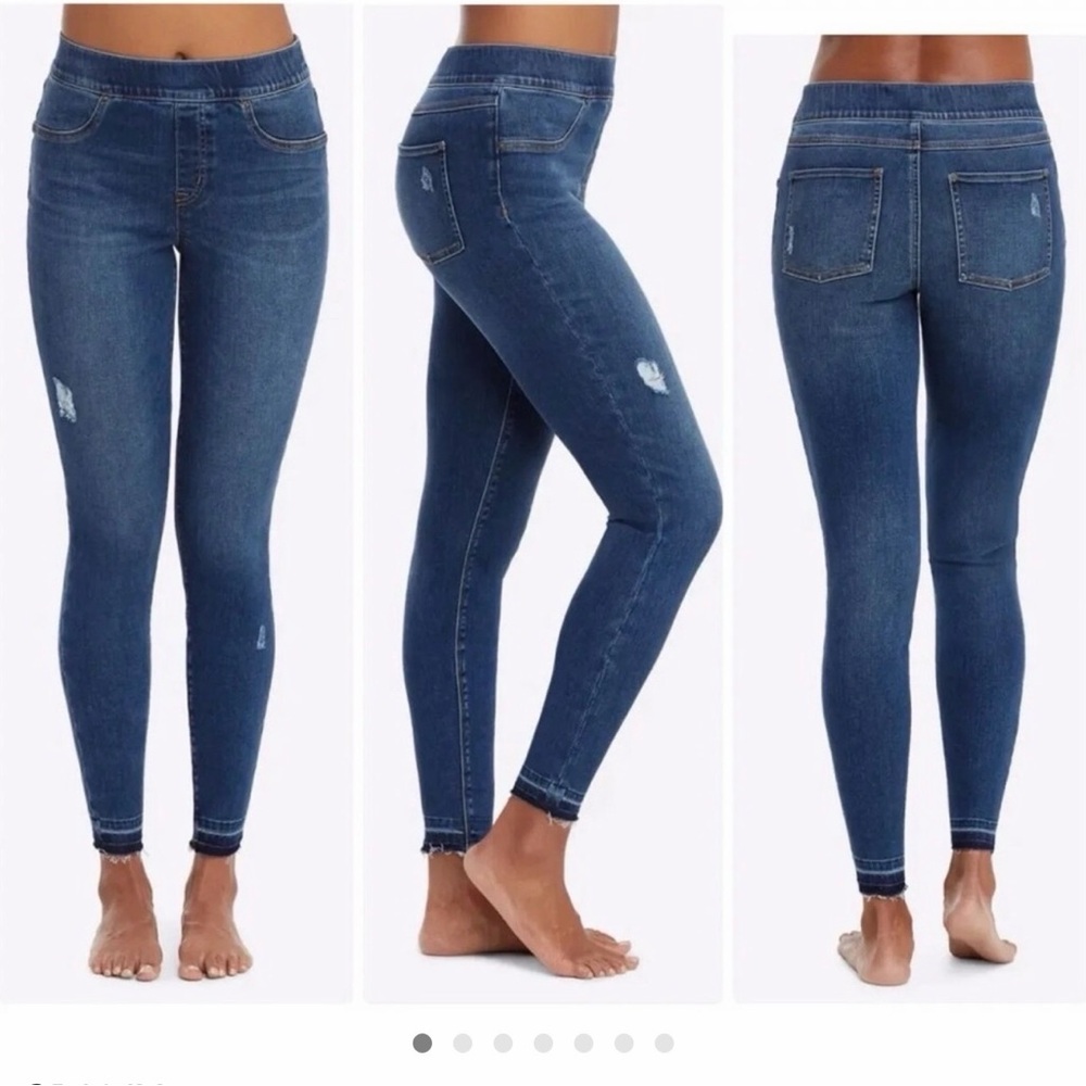 SPANX Dark Blue distressed Skinny Jeans